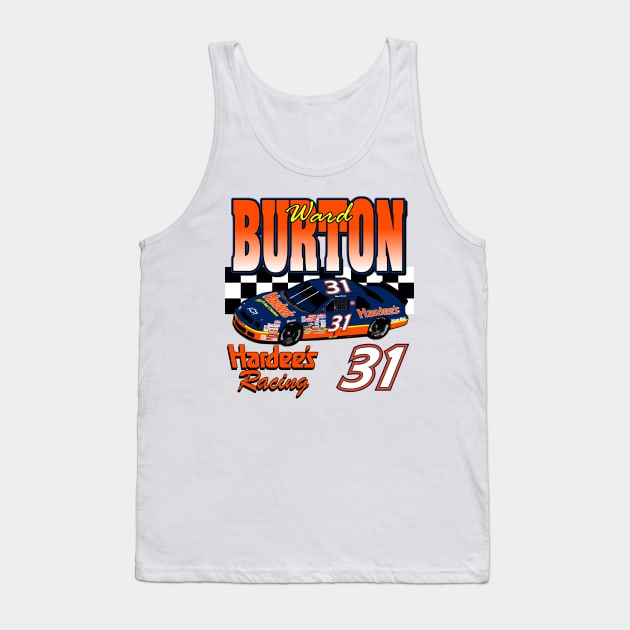 Ward Burton Hardee's Retro Nascar Design Tank Top by Reno27Racing